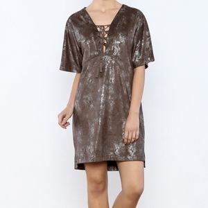 Uncle Frank vegan suede boho dress small *C5